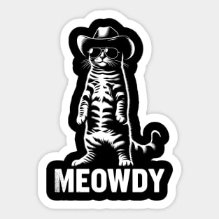 Cat Cowboy Cowgirl Country Western Meowdy Funny Cat Sticker